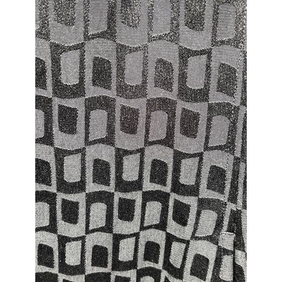 Newport News Easy Style black jacquard long jacket hidden buttons Size 8 - Picture 6 of 6